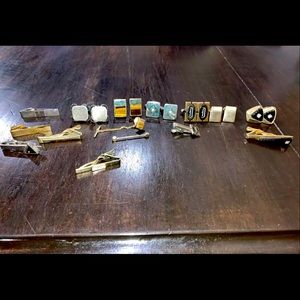 Vintage tie clasps and cuff links